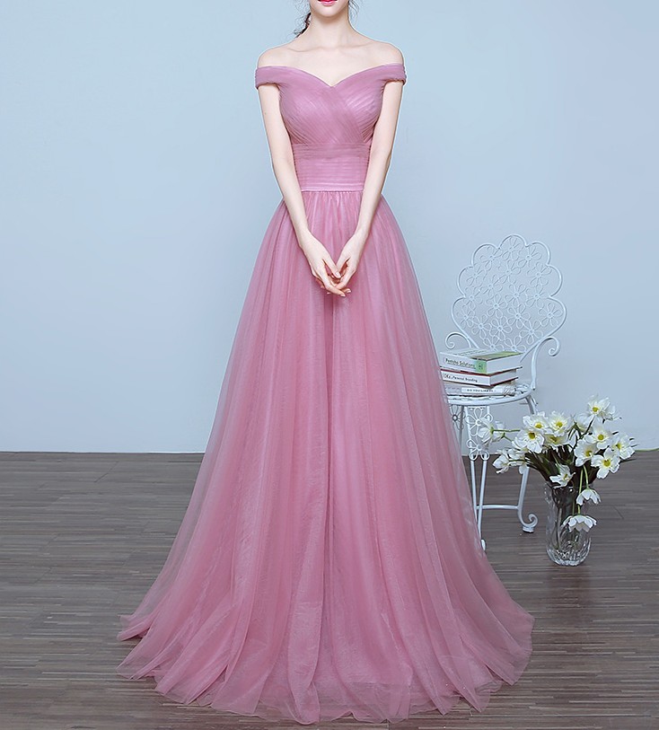 off the shoulder tulle ball gown